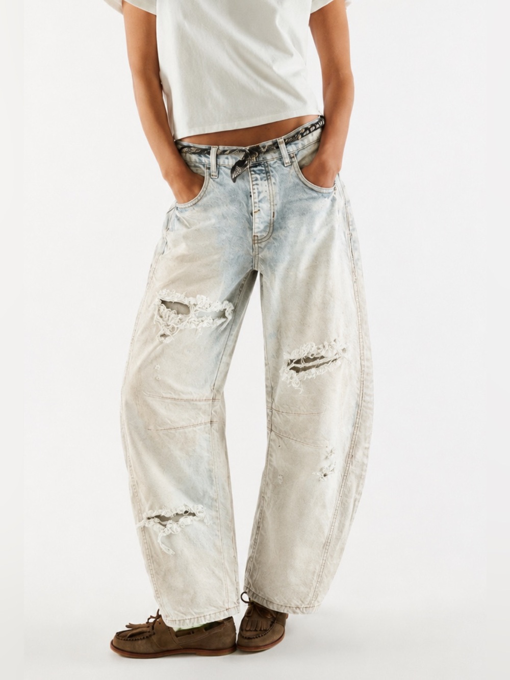 Free People We The Free Good Luck Mid-Rise Barrel distressed 24